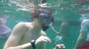 Alex and group snorkeling ot Pete's reef