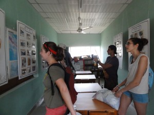 Learning about Pedasí's history at the library